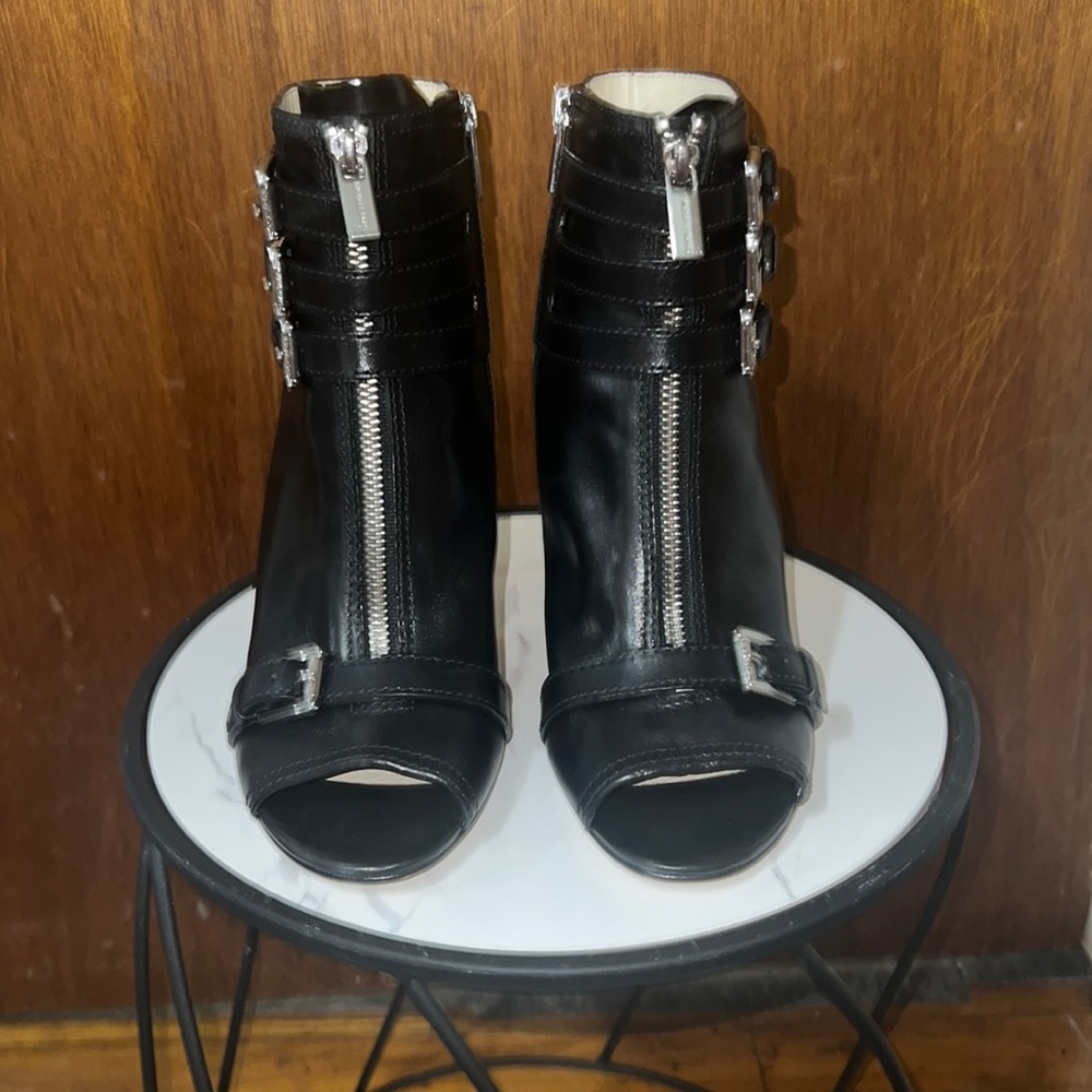 Black Michael Kors Peep Toe Roswell Booties size 8.5